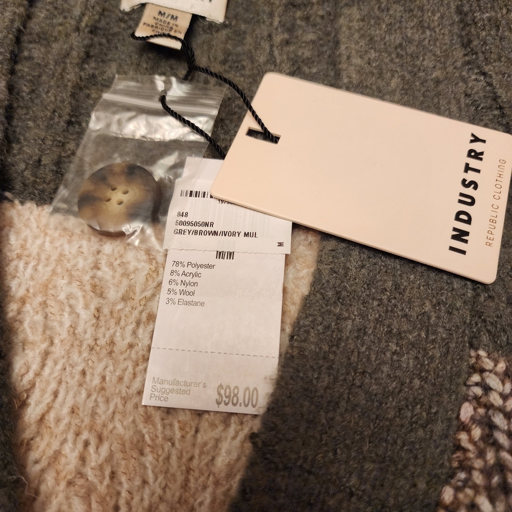 Industry Republic Oversized Button Up V-neck Cardigan Sweater M - Picture 8 of 12